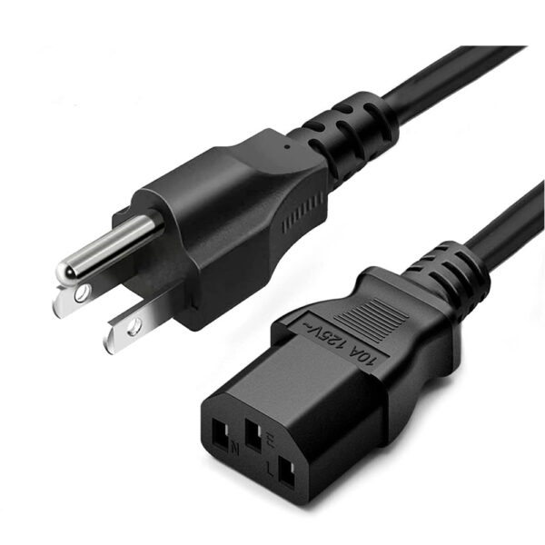 3 Prong AC Power Cord 10ft Long Standard