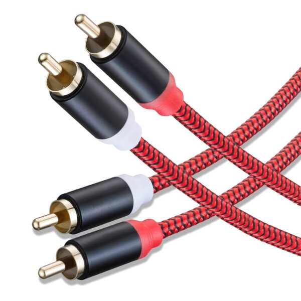 RCA Cable 50Ft,2Rca Male to 2-Rca Male Audio Stereo Subwoofer Cable