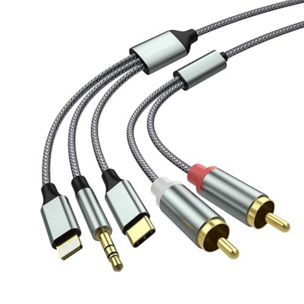 Lightning to RCA Cable Audio Aux Adapter