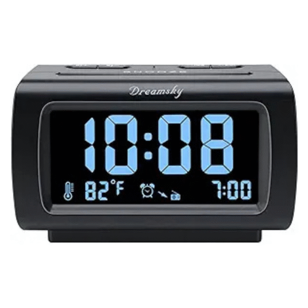 DreamSky Alarm Clock Radios for Bedrooms with Battery