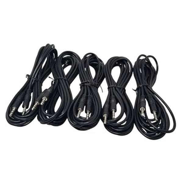 YCS basics 5 Pack 12 Foot 3.5mm Male to Male Stereo Audio Cable